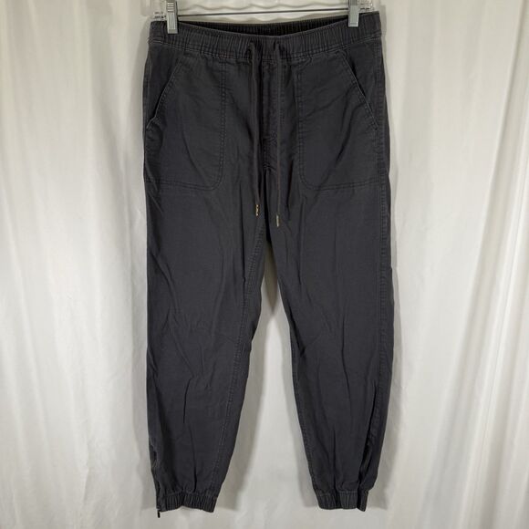 Eddie Bauer Joggers Women's 2 Grey Pull On Drawstring Mid Rise Cotton Blend - Picture 1 of 11